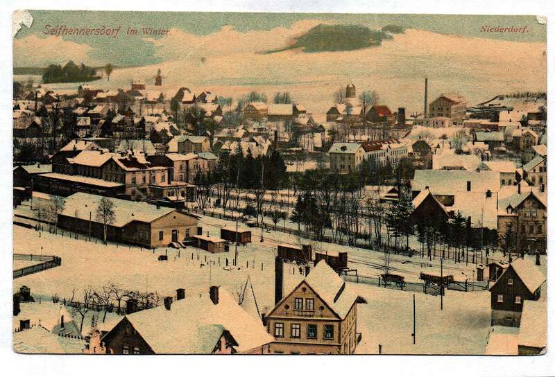 Ak Seifhennersdorf Sachsen im Winter Niederdorf 1911