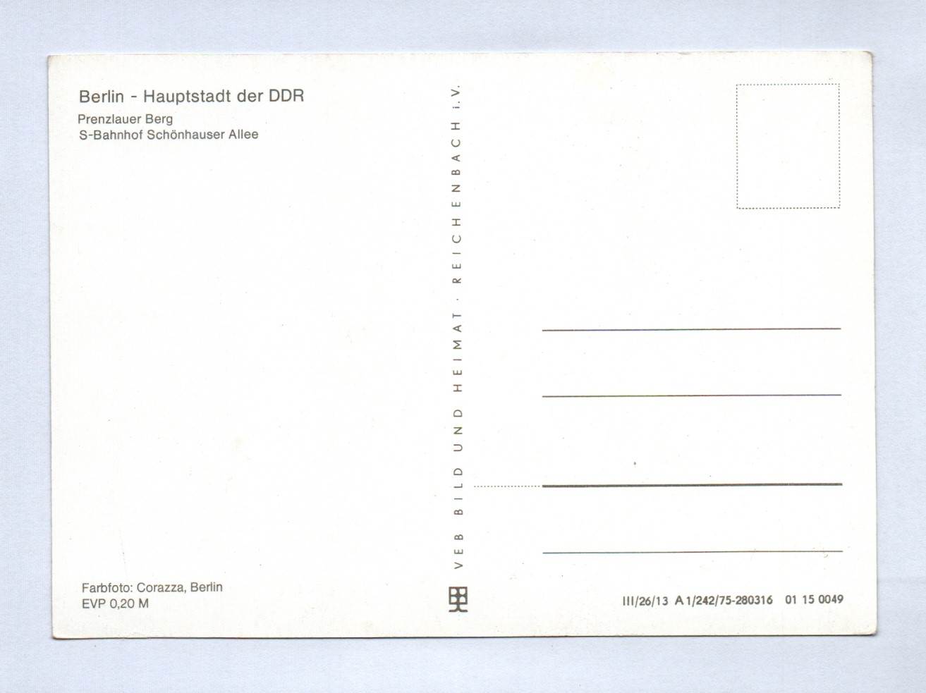Ak Berlin DDR 1975 Brenzlauer Berg Schönhauser Allee S Bahnhof Ak Berlin DDR 1975 Brenzlauer Berg Schönhauser Allee S Bahnhof