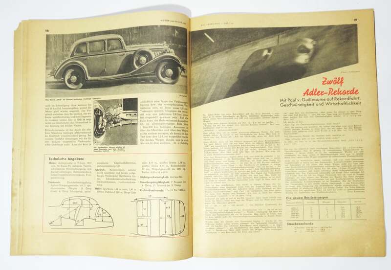 Motor und Sport Heft 48 1935 KfZ Oldtimer Horch 830B US Autos 