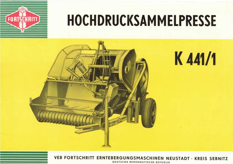Werbeblatt Hochdrucksammelpresse K441/1 Fortschritt 1963 Print Sammler
