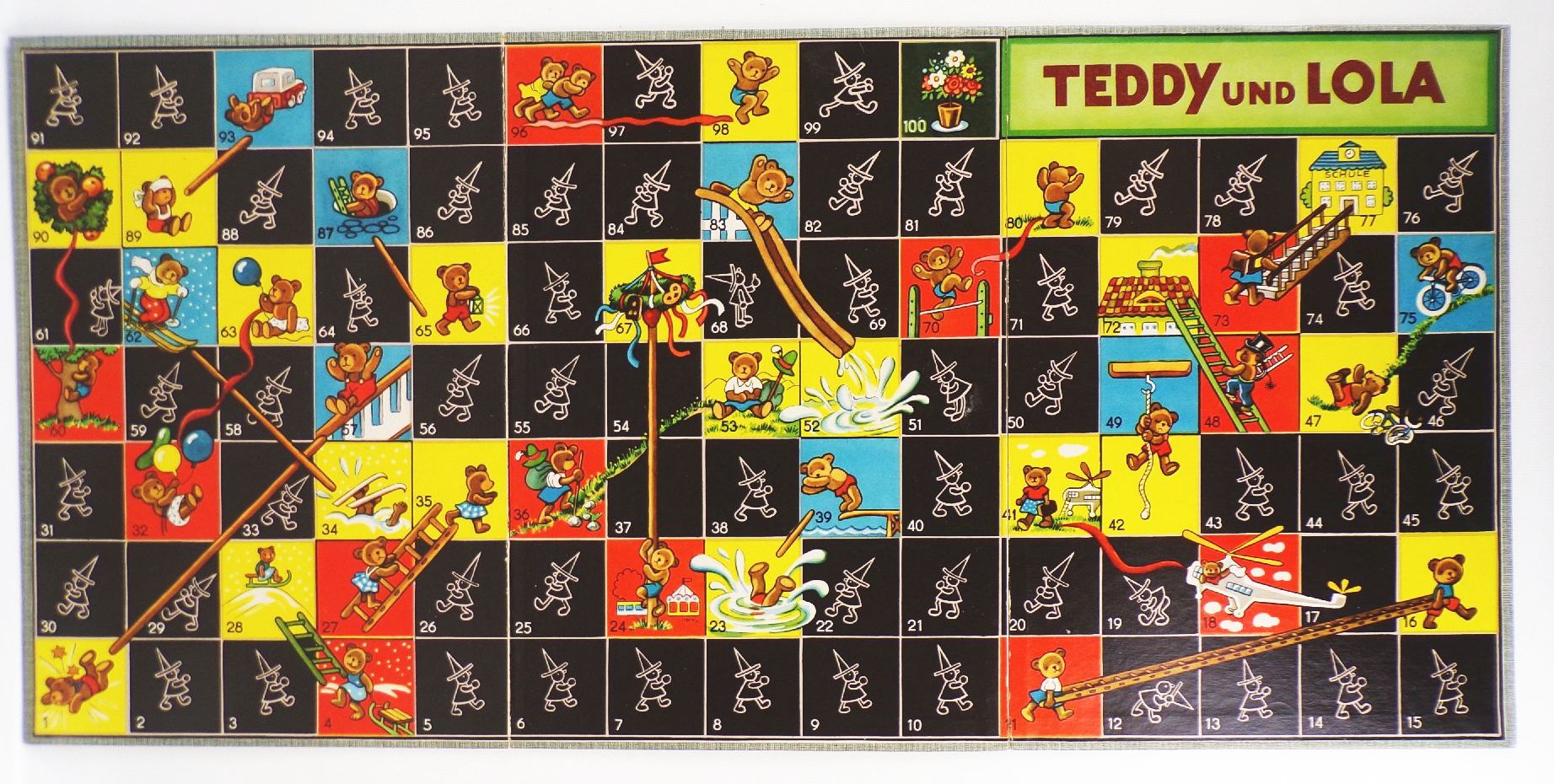 Teddy und Lola Leiterspiel Kurt Brandes Spika DDR 1961 Teddy und Lola Leiterspiel Kurt Brandes Spika DDR 1961