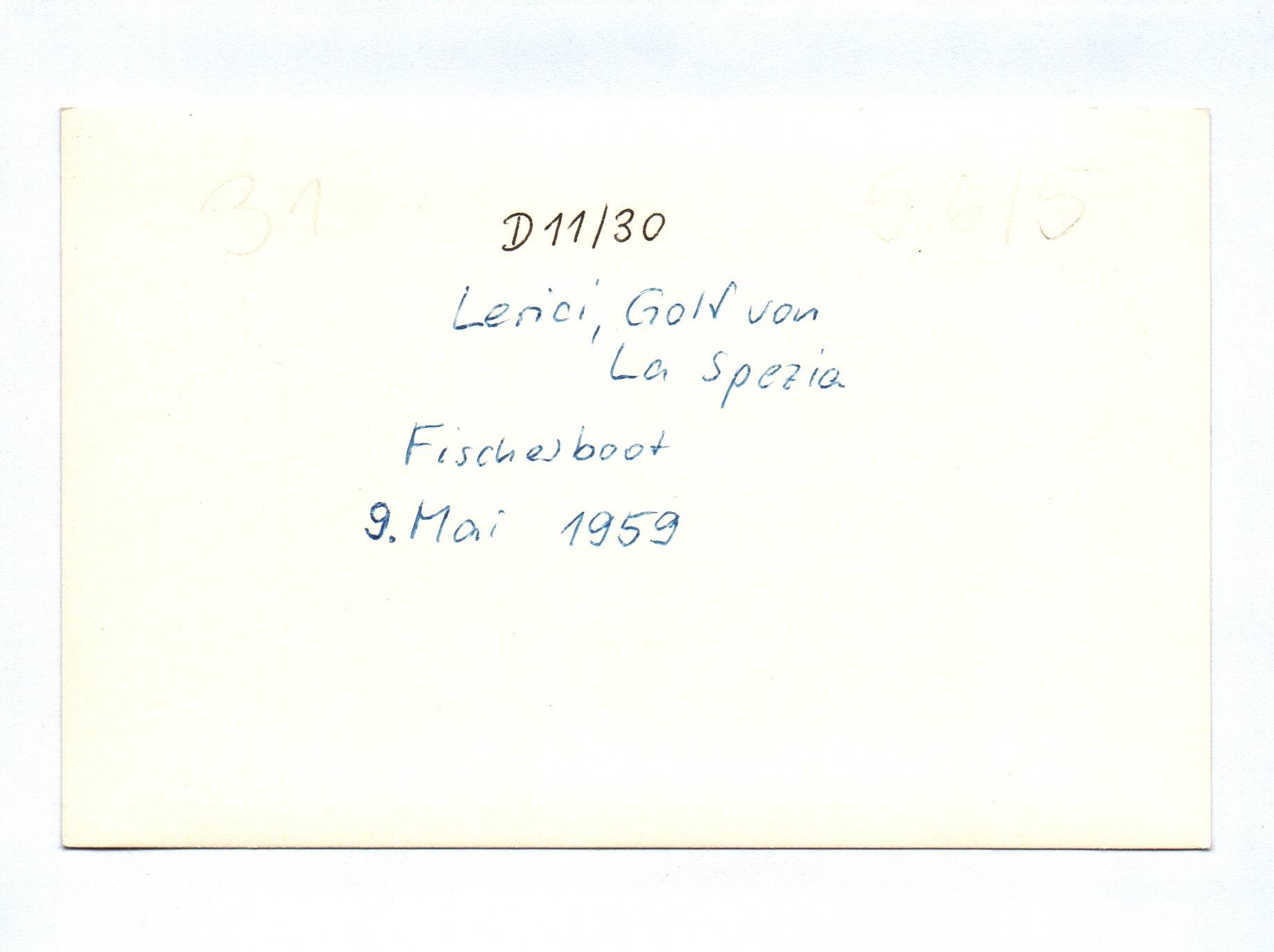 Foto Lerici Golf von La Spezia 1959 Fischerboot Mai