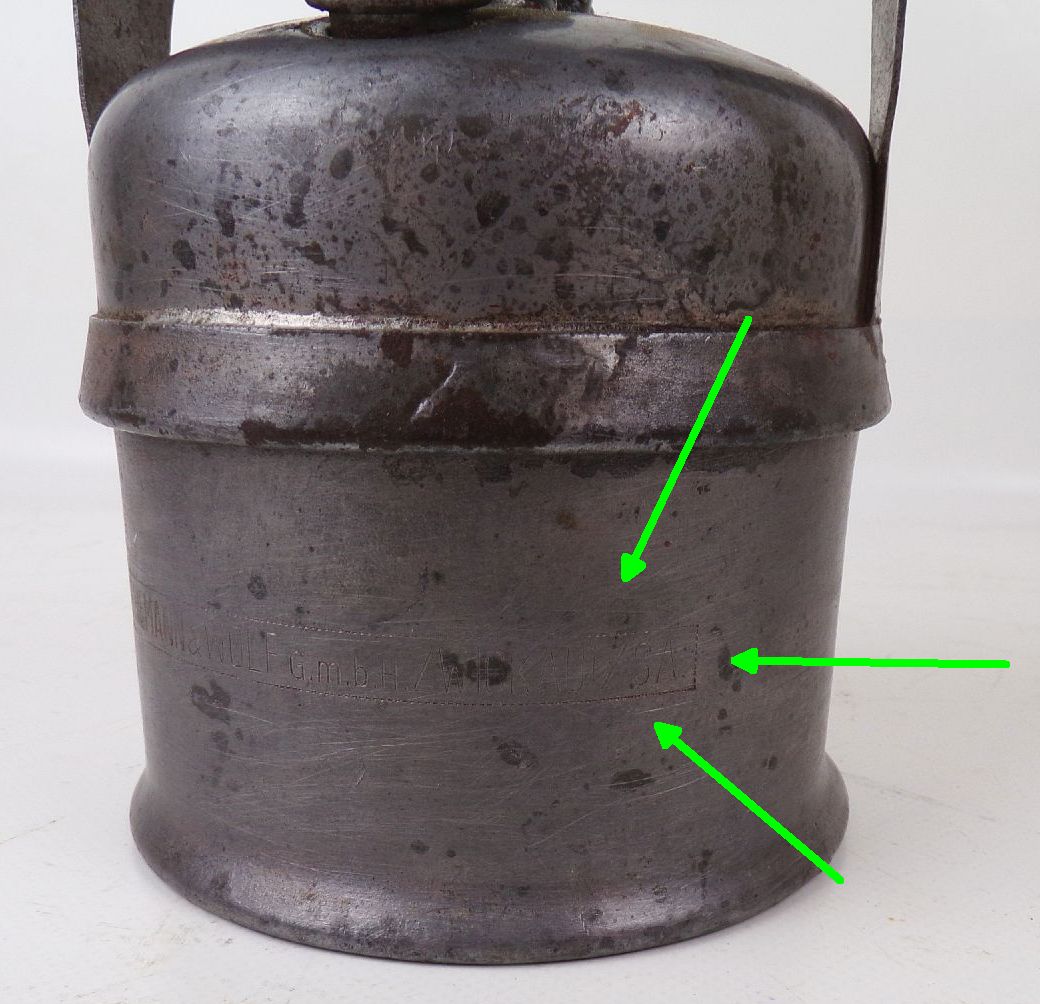 Alte Karbid Lampe Friemann u Wolf Zwickau Feuerhand Glas RAD Militär 2 Wk