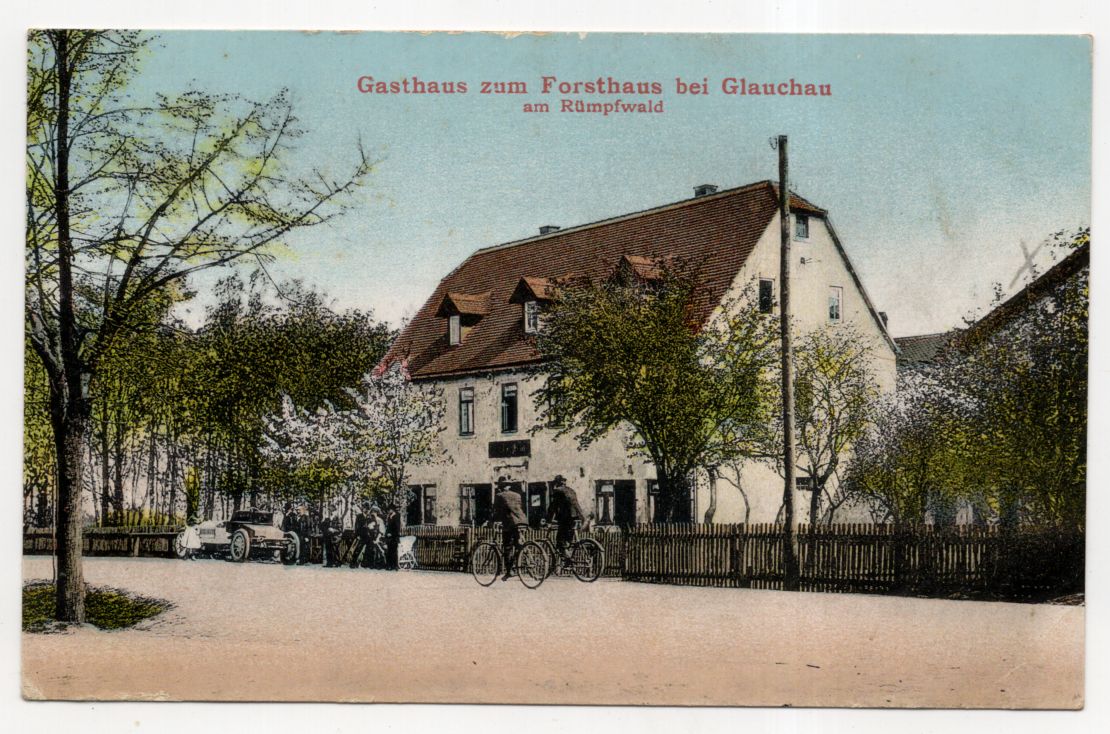 AK Gasthaus zum Forsthaus bei Glauchau am Rümpfwald 1917