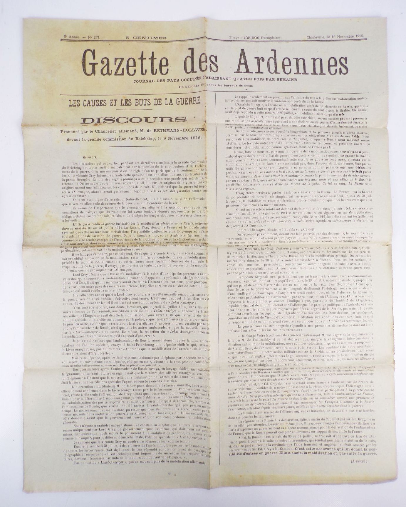 Gazette des Ardennes 1916 Militär Zeitung 17 Stück