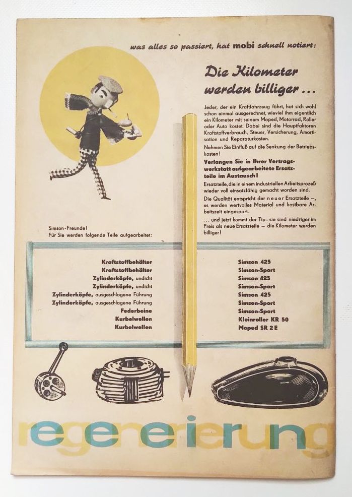 KFT DDR Zeitschrift Nr 8 SIMSON Moped SR 2E 1962 Kraftfahrzeugtechnik KFT DDR Zeitschrift Nr 8 SIMSON Moped SR 2E 1962 Kraftfahrzeugtechnik