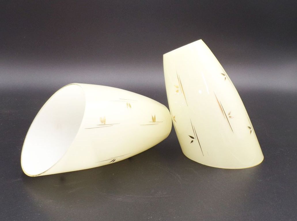 Alter Glas Lampenschirm Lampenglas für Tütenlampe 2 Stück Ersatzglas 