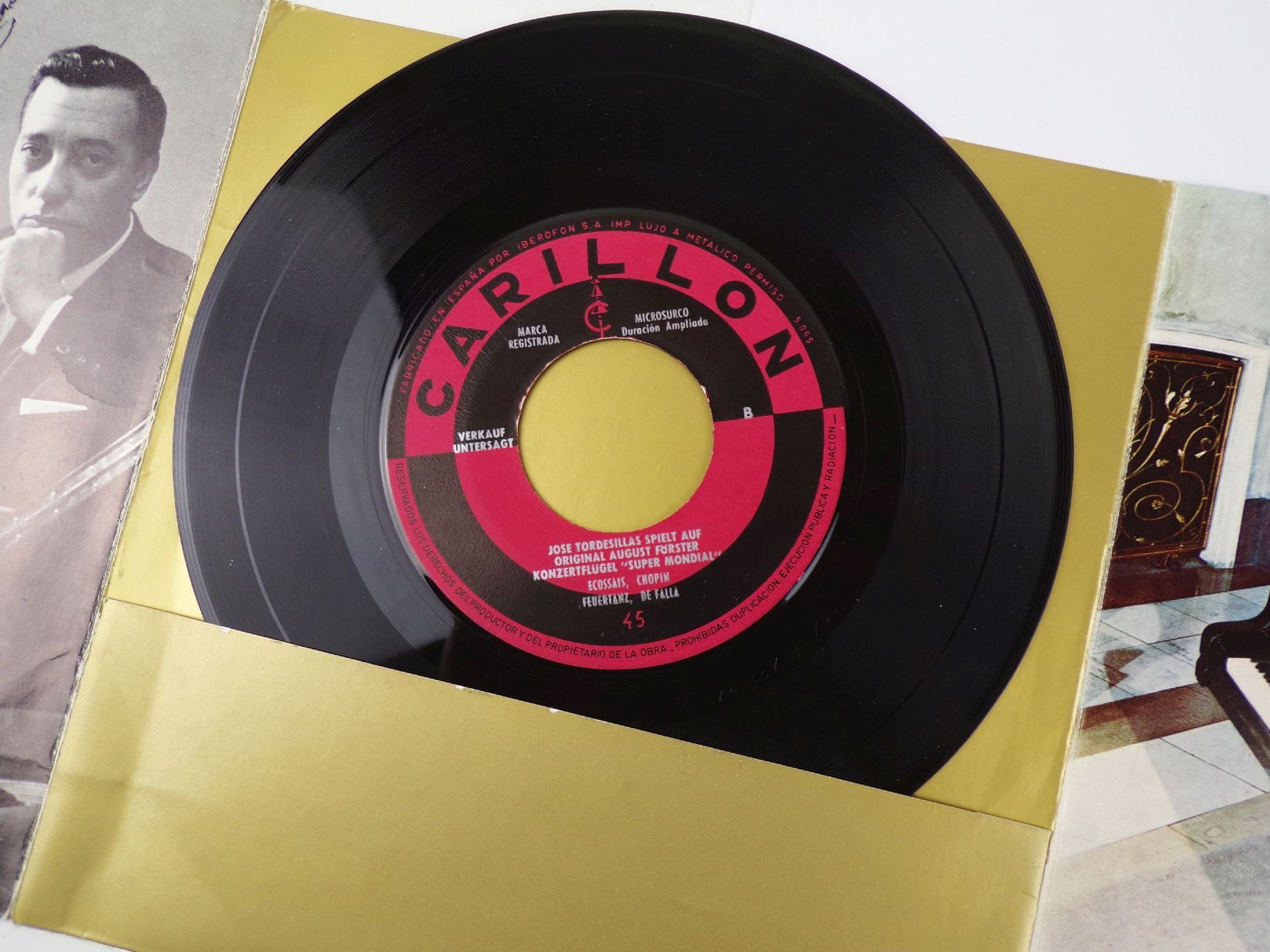 August Förster Klavier Piano Prospekt mit Schallplatte Jose Tordesillas Löbau