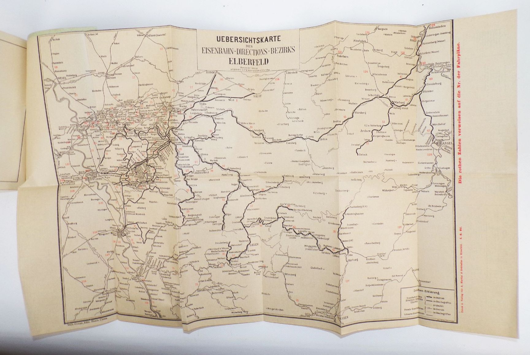 Taschenfahrplan Remscheid Elberfeld Solingen 1894 Vierwaldstädter See 