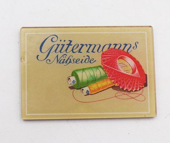 Alter Reklame Spiegel Gütermanns Nähseide Taschenspiegel 