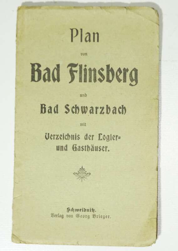 Plan von Bad Flinsberg und Bad Schwarzbach Schlesien 1930er Landkarte 