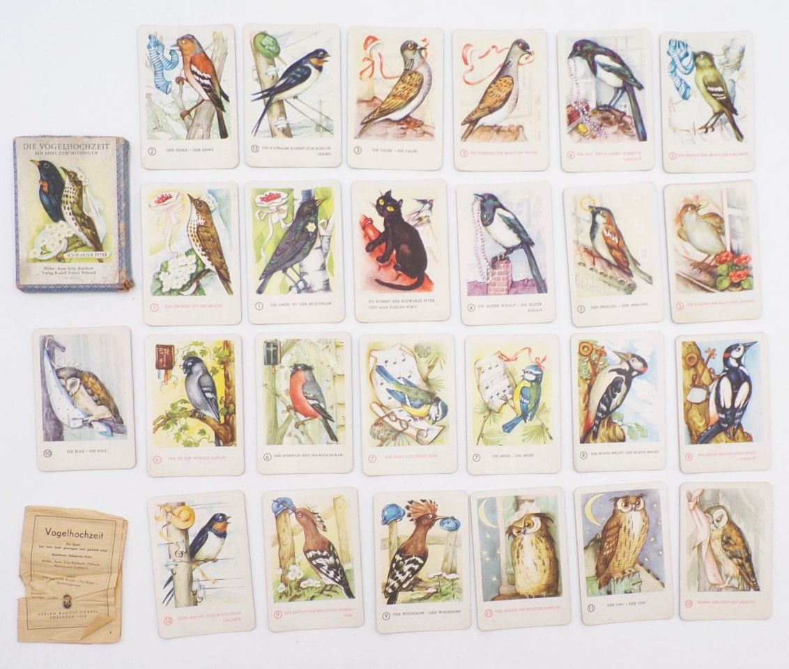 Die Vogelhochzeit Ein Spiel zum mitsingen Schwarzer Peter 1958 DDR Kartenspiel