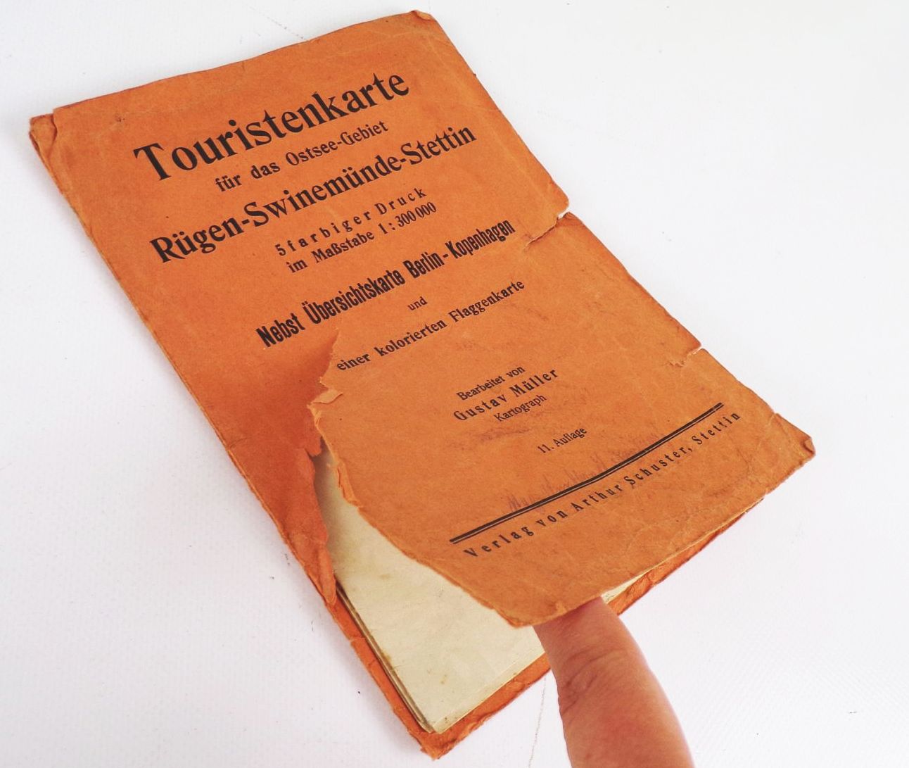 Touristenkarte für das Ostsee Gebiet Rügen Swinemünde Stettin Landkarte