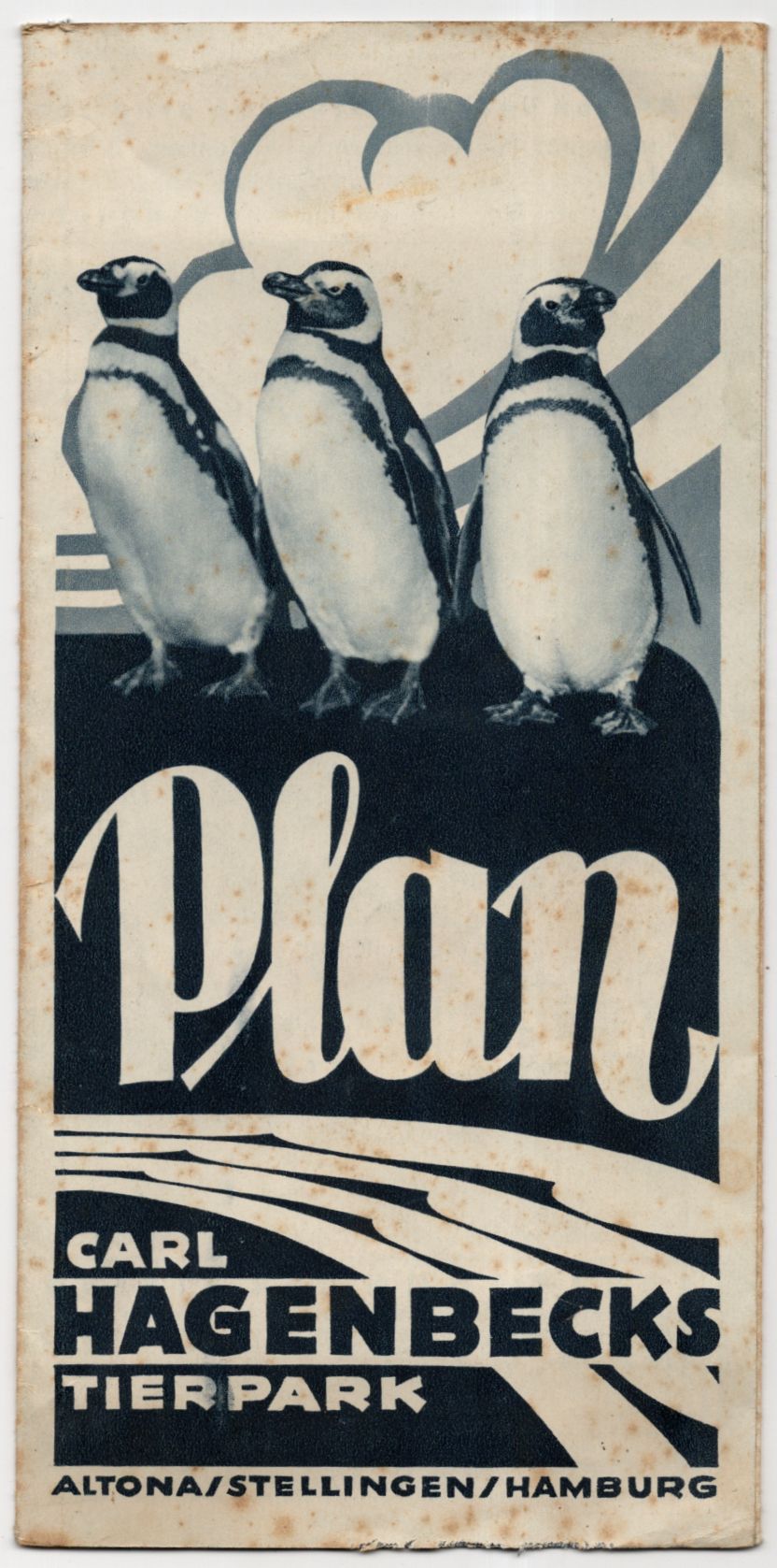 Plan Carl Hagenbecks Tierpark Altona Stellungen Hamburg um 1930 vintage