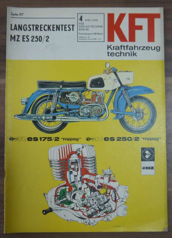 KFT Langstreckentest MZ ES 250 2 VEB Verlag Technik Berlin Heft April 1968 MZ ES 175 2