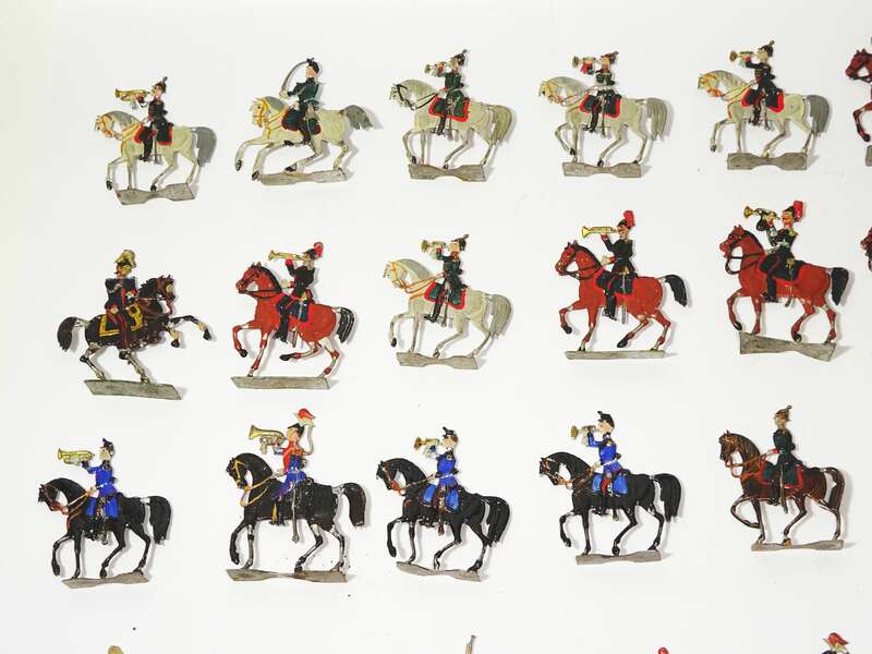 Alte Zinnfiguren Reiter Musikkorp FAR 12 Zinnsoldaten Kavallerie
