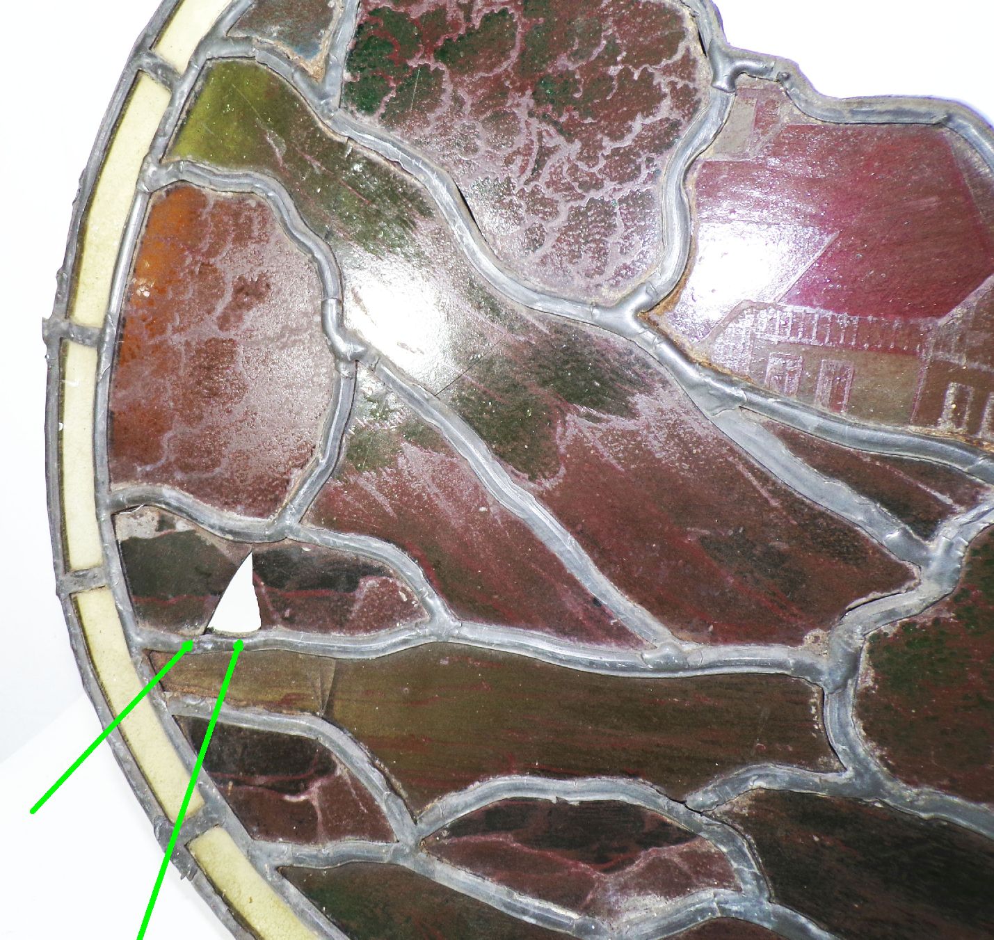 Bleifenster Fensterbilder uralte Bleiverglasung 2 Stück Fenster