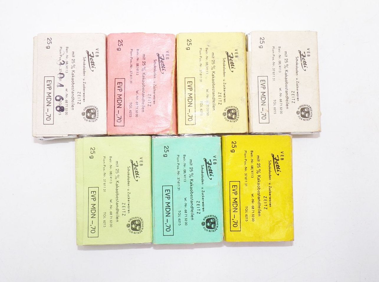 Zetti Schokolade 7 Stück DDR Schaupackung Frau Elster Hoppel Schnatterinchen