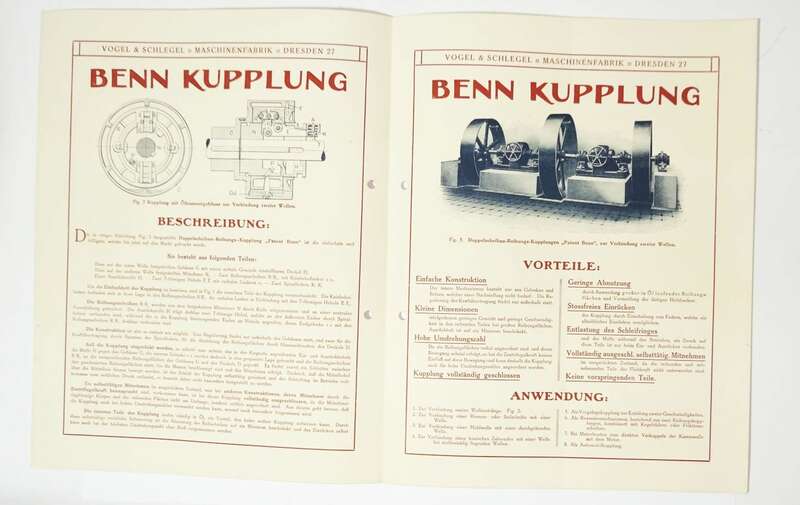 Vogel Schlegel Maschinenfabrik Dresden Werbe Blätter Prospekt um 1910