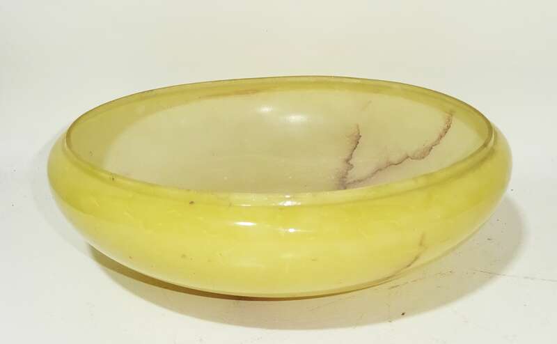 Glas Lampenschirm Schale für alte Schalenlampe D 22 cm Marmoriert 1940er