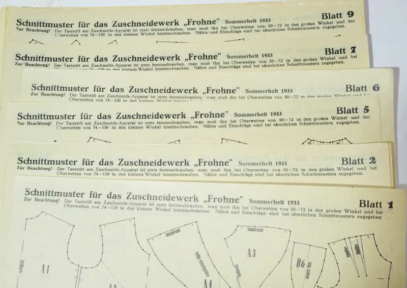 Der neue Schnitt Sommer 1933 Verlag Frohne Gmbh Bad-Salzuflen Schnittmuster !