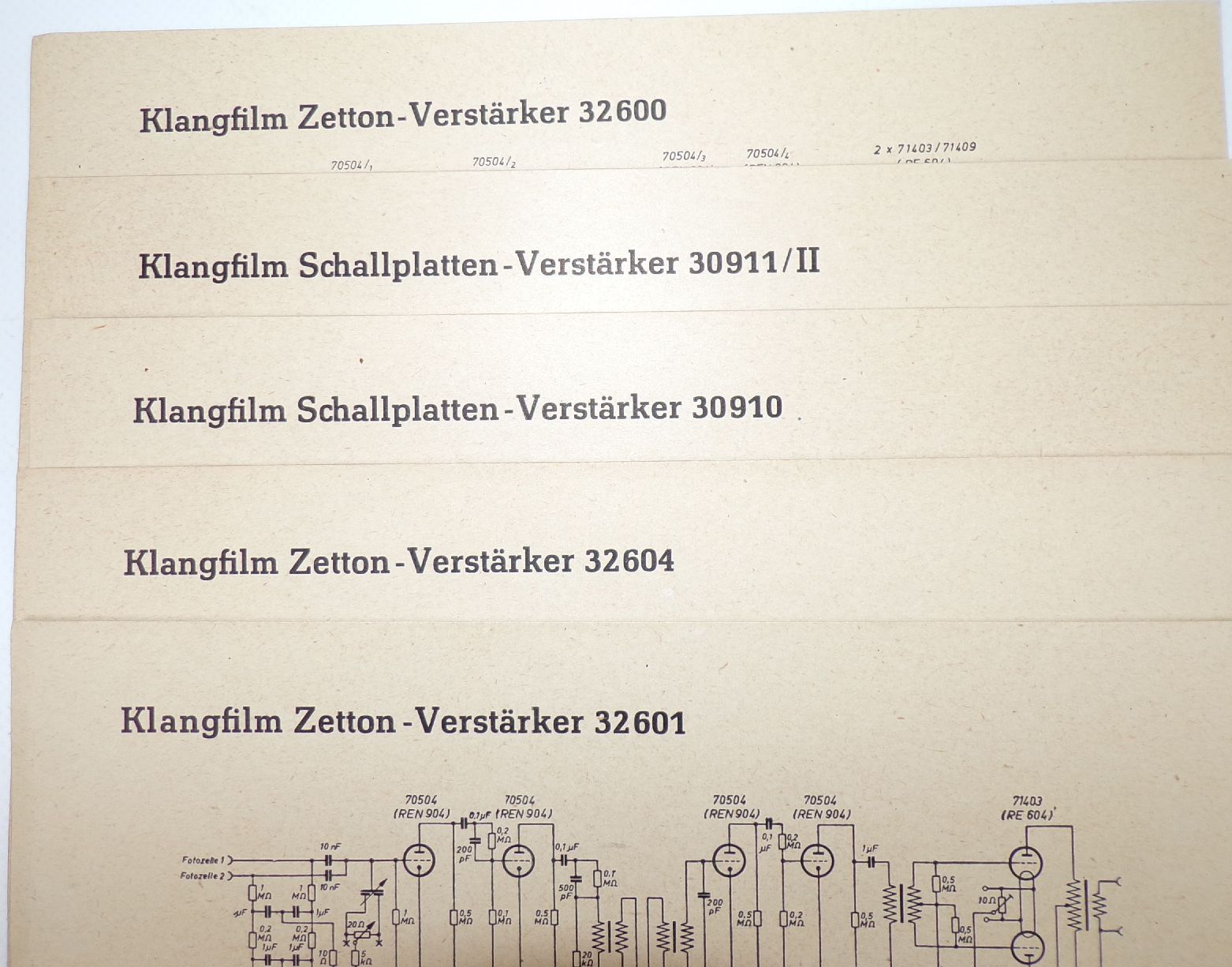 Lichtspielvorführer Tonfilmanlagen Schaltpläne Klangfilm Verstärker Lichtspielhaus Kino