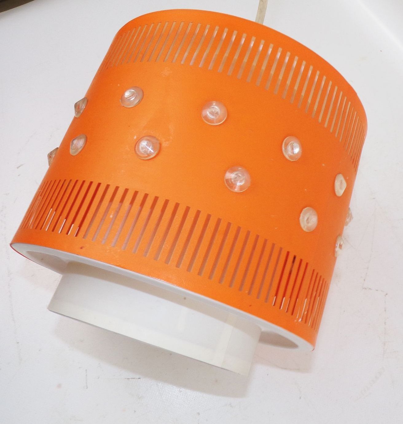 DDR Deckenleuchte Weiss Orange E27 Pendellampe Retro Lampe 