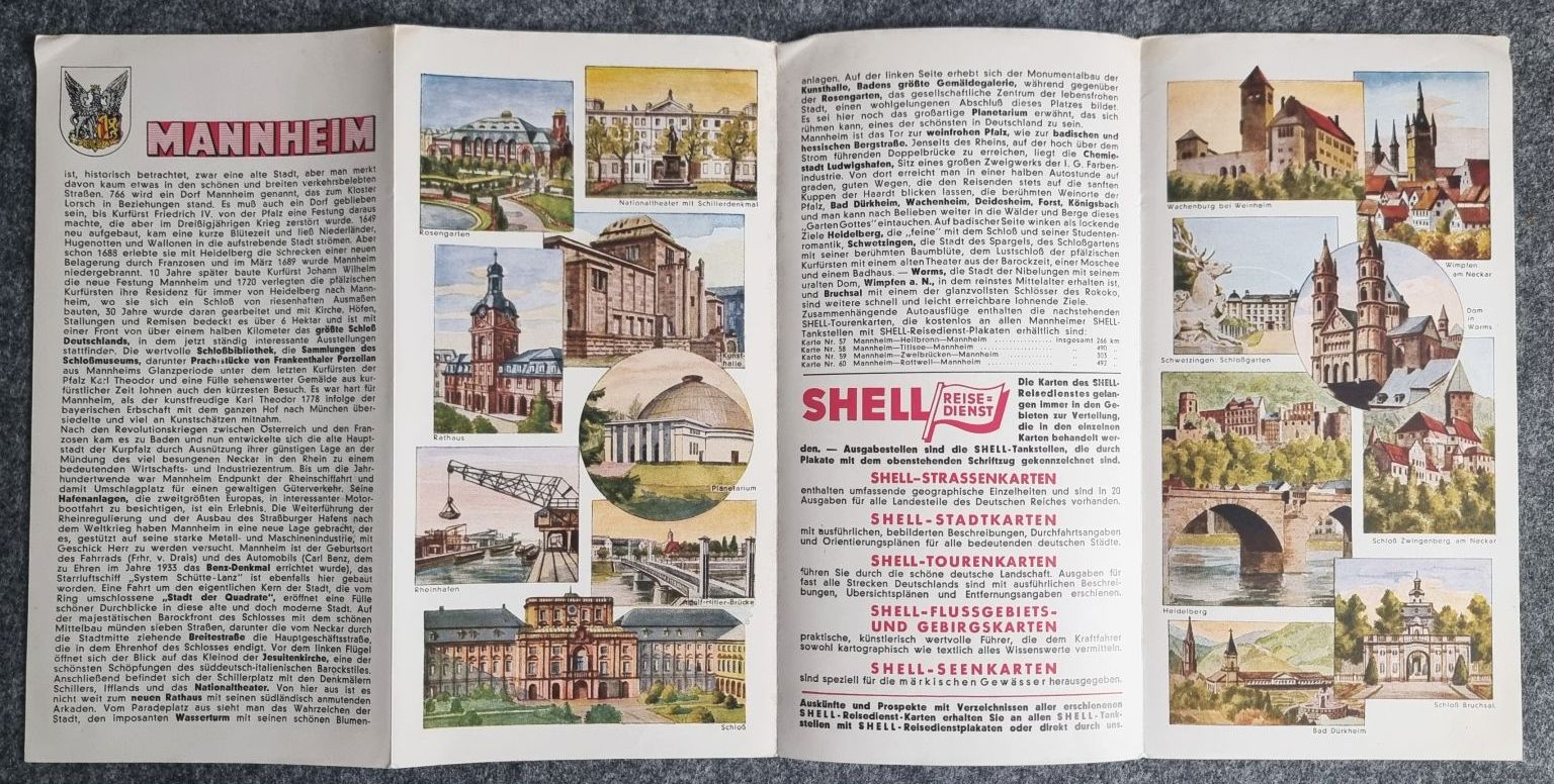 Shell Stadtkarte Nr 24 Mannheim Stadtplan 1930er Der Wasserturm Shell Stadtkarte Nr 24 Mannheim Stadtplan 1930er Der Wasserturm