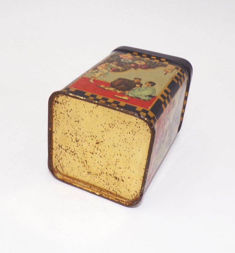 Teedose Asiatika Motiv um 1900 Antik Blechdose Teedose Asiatika Motiv um 1900 Antik Blechdose