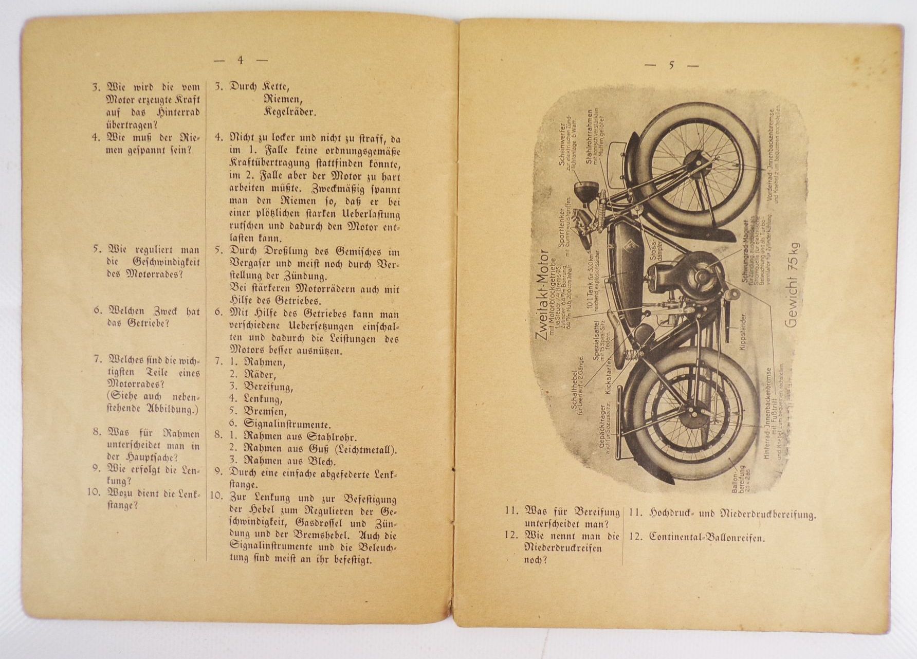 Prüfung des Motorradfahrers Reinhold Thebis 1928 Oldtimer