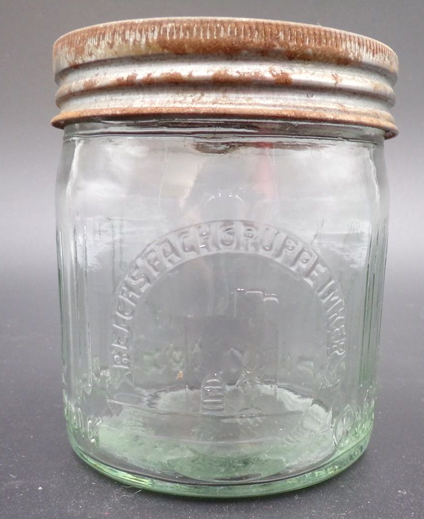 Altes Honig Glas Reichsfachgruppe Imker echter deutscher Honig 1930er mit Deckel