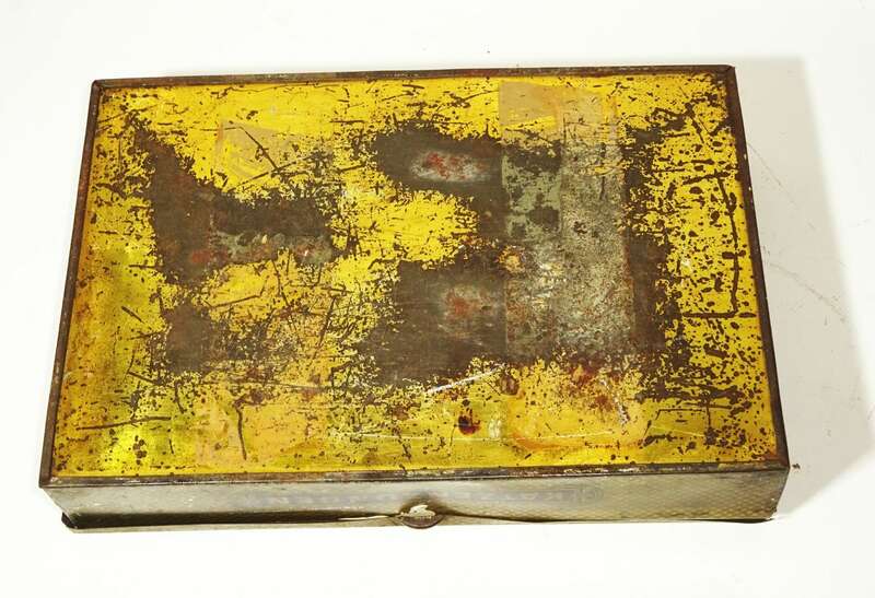 Blechdose Schokoladenfabrik Wilhelm Felsche Leipzig Gohlis Katzenzungen 1900er