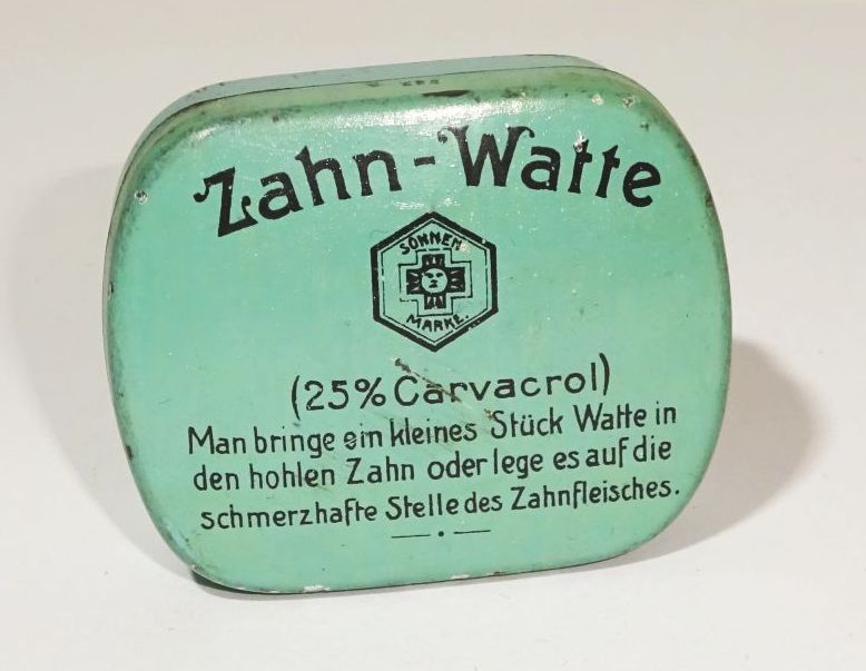 Alte Blechdose Zahn Watte Zahnarzt Drogerie Apotheke 1920er 1930er 