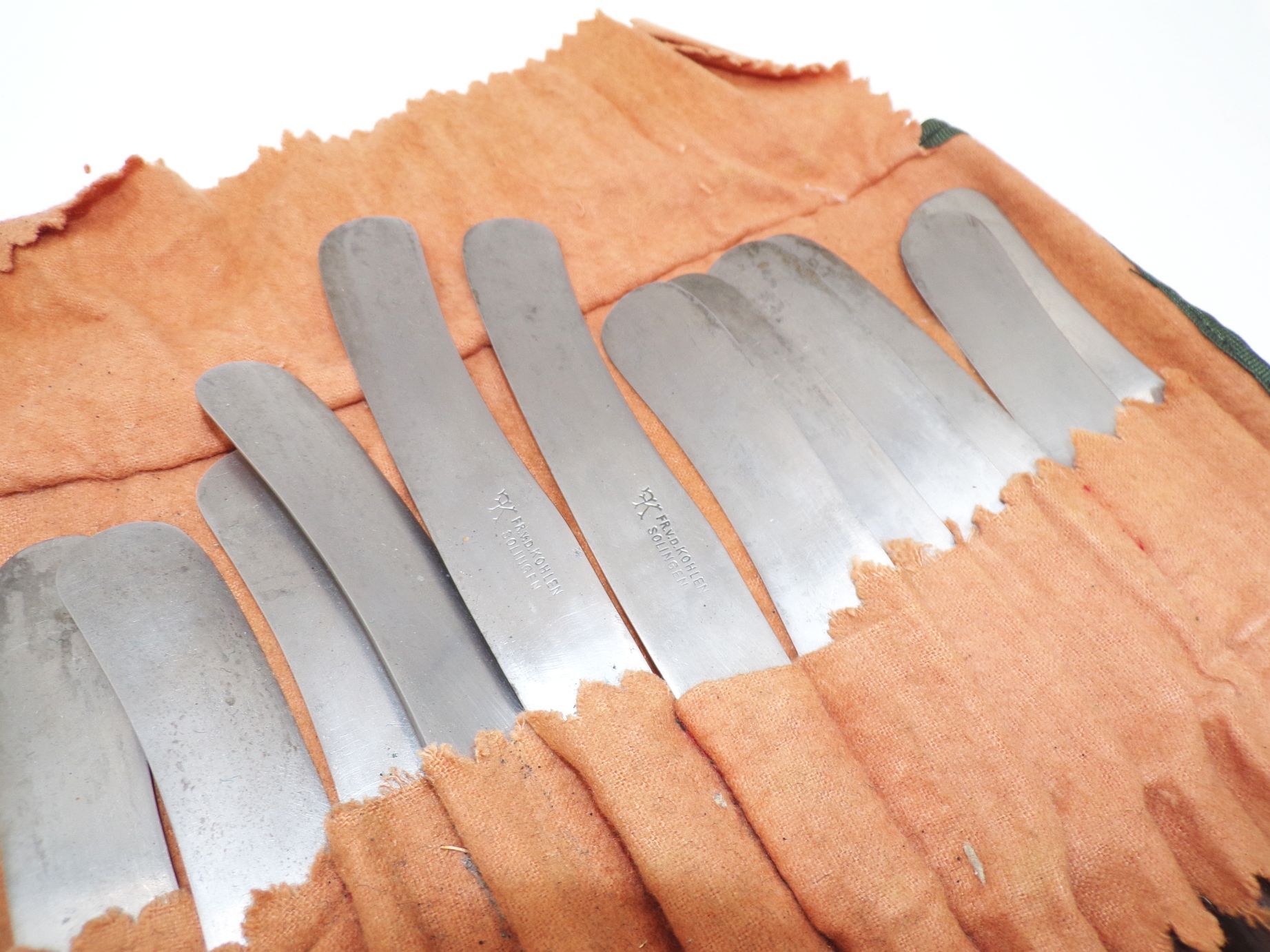 Altes Solingen Besteck Messer Gabel 24 Teile Besteckwickel Antik 