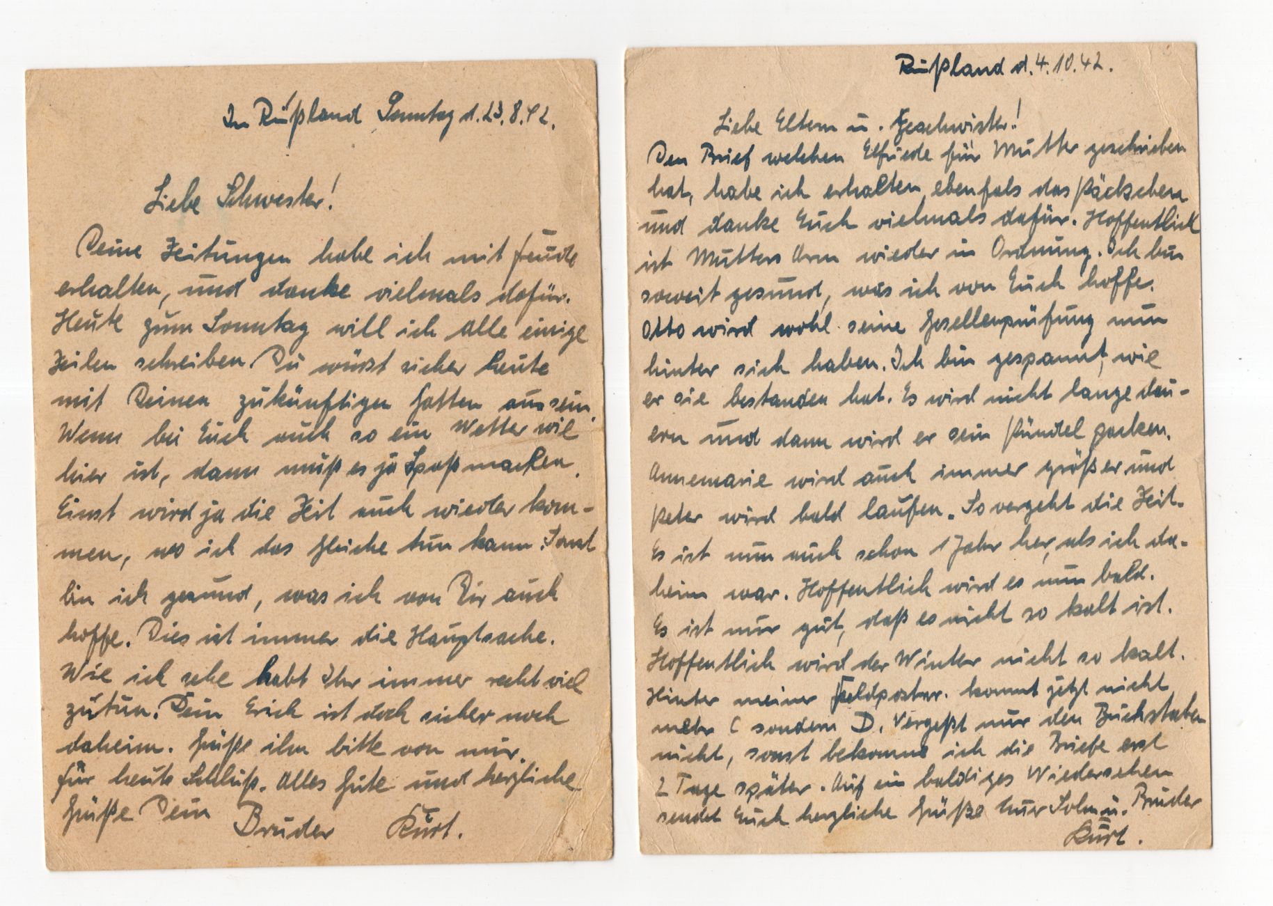 Feldpost Nachlass 2 Wk Infanterie Luftwaffe Atlantik Russland