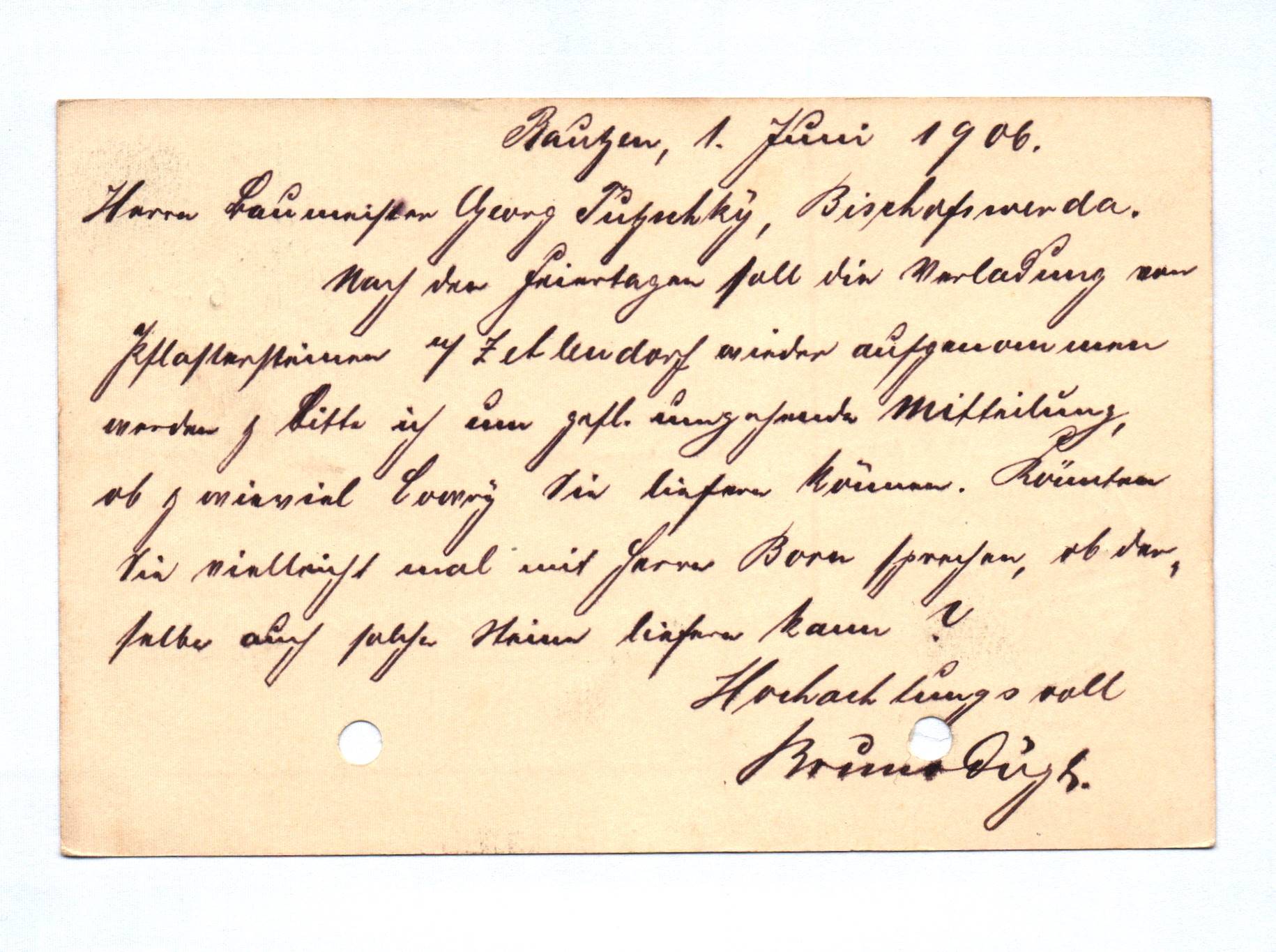 Bahnpost Bischofswerda Postkarte 1906 Sachsen