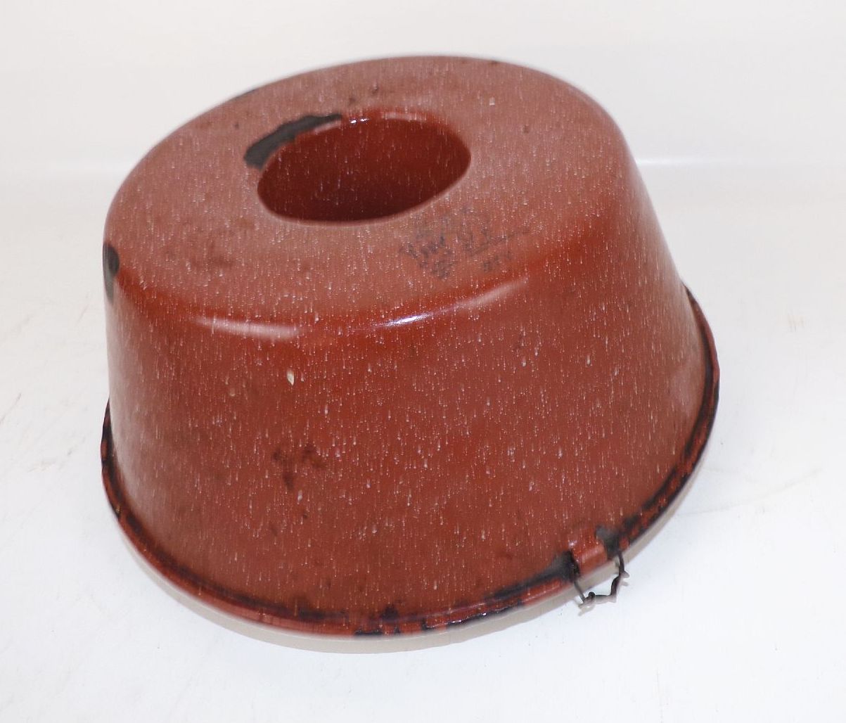 Alte Kuchenbackform Braun Weiss Emaille Backform Gugelhupf Vintage