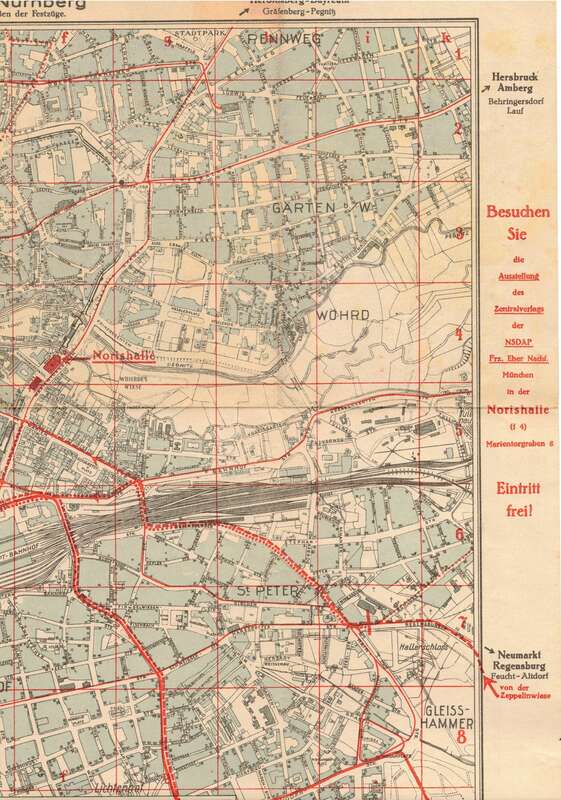 Stadtplan Nürnberg 1935 Zeitdokument ! 