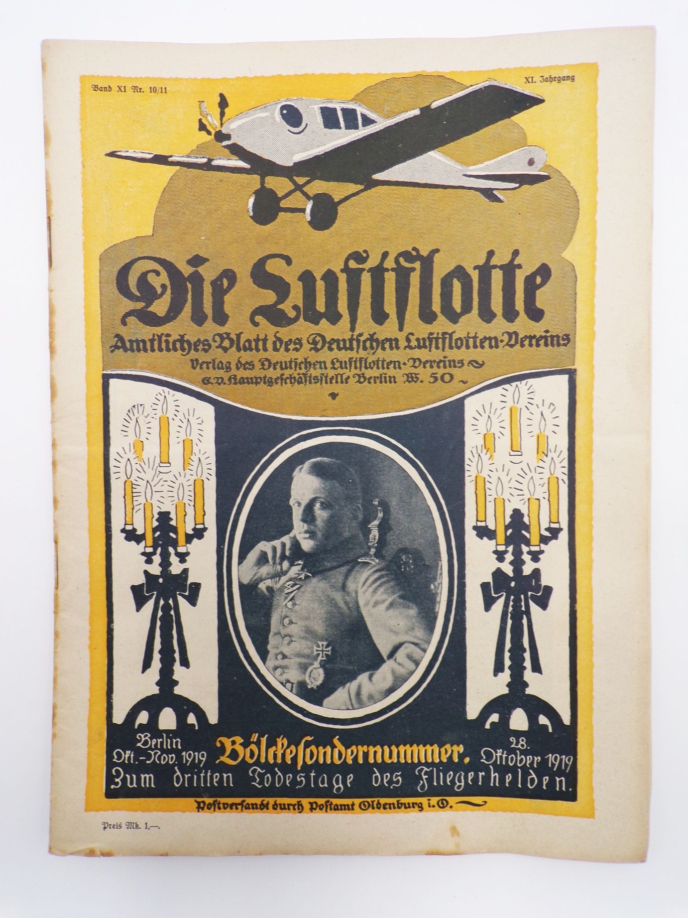 Alte Zeitschrift Die Luftflotte 1919 Nr 10 u 11 Bölcke Sondernummer