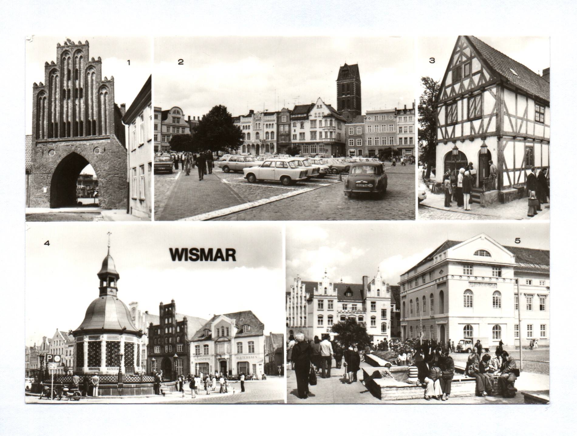 Ak Wismar DDR 1983 Wassertor Markt Runde Grube Ak Wismar DDR 1983 Wassertor Markt Runde Grube