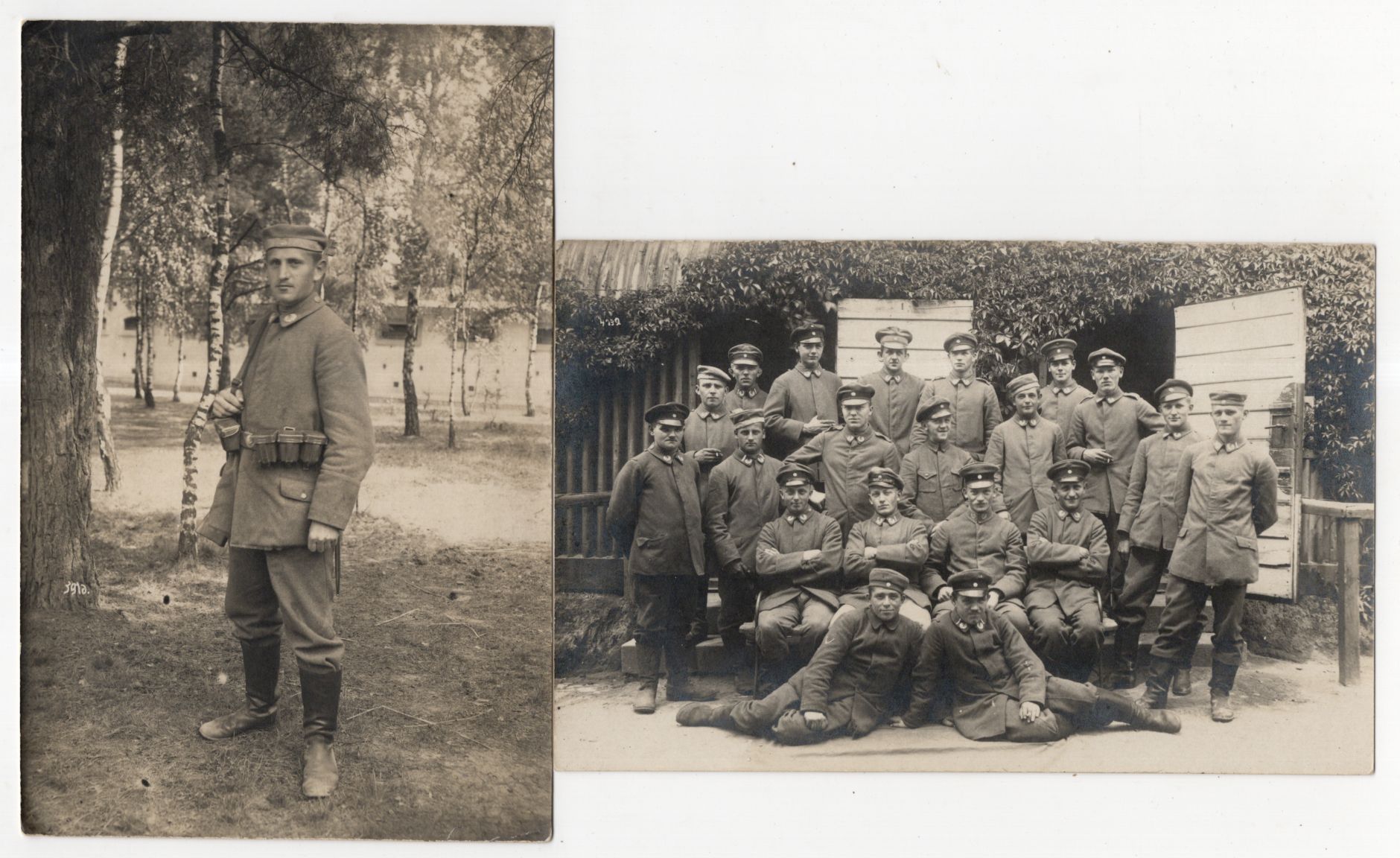 2 x Foto Ak Königsbrück Soldaten Kragenspiegel 1 Wk NR10083