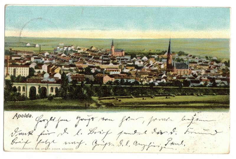 Litho Ak Apolda Panorama 1901