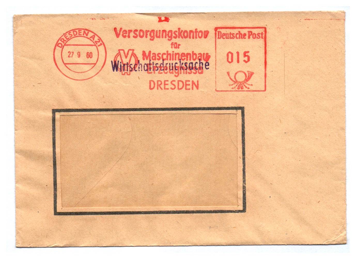 Wirtschaftsdrucksache 1960 Versorgungskontor Maschinenbau Dresden DDR