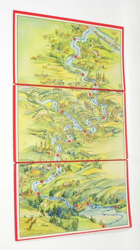 Altes RUHA Brettspiel Ahoi Saale Abwärts 1959 DDR 