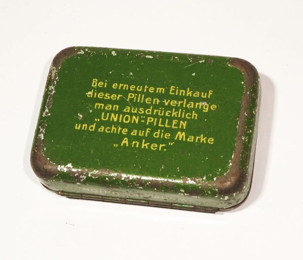 Union Pillen Blechdose Richter u Cie Rudolstadtmit Grammophon Nadeln Dose 