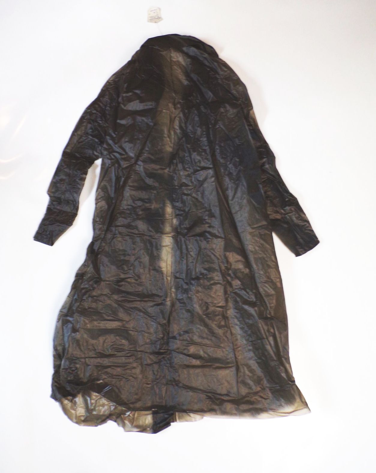 Alter DDR Regenmantel Gummi Schwarz Transparent PVC Weichfolie Vintage 