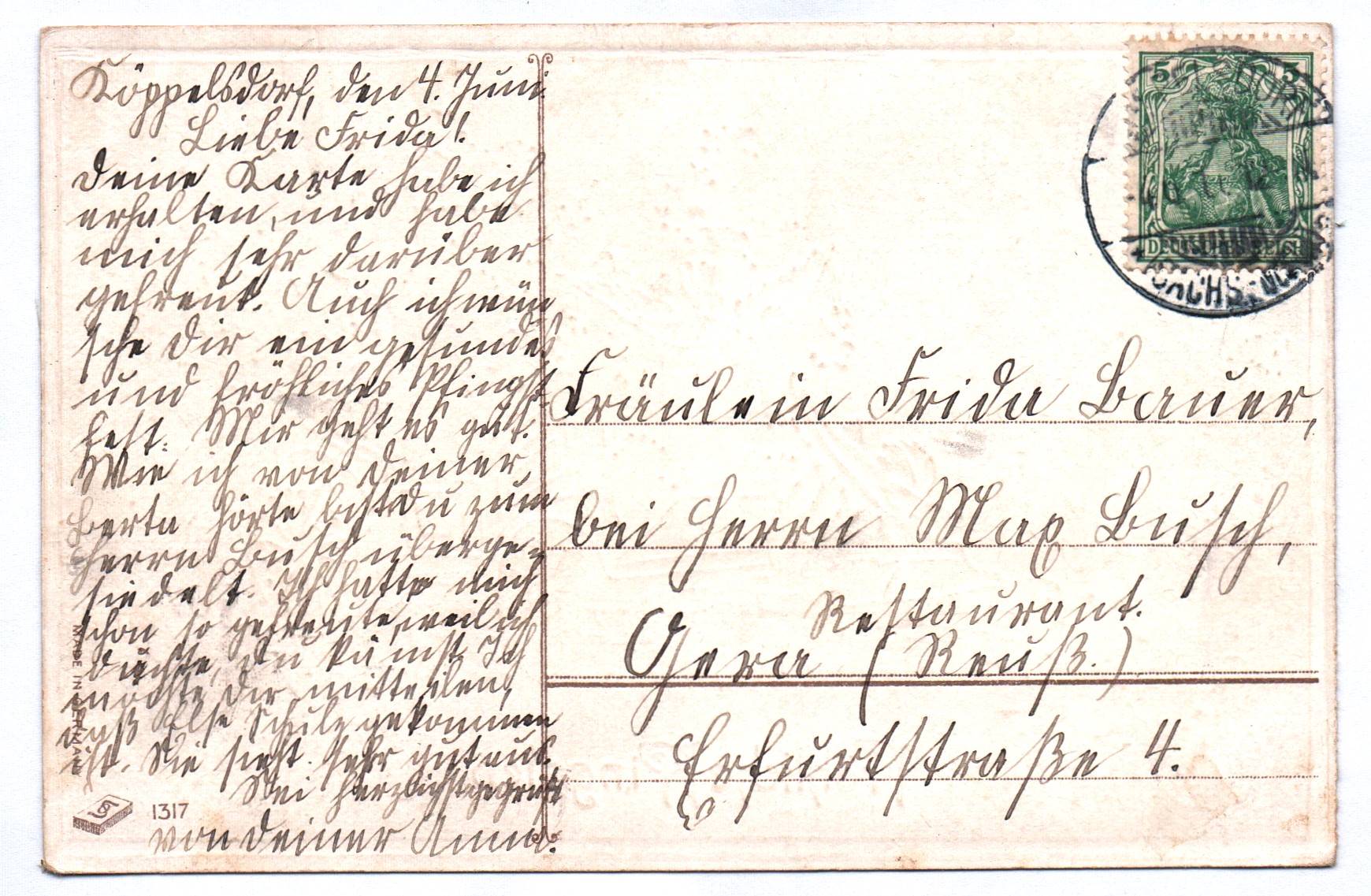 Künstler Ak Fröhliche Pfingsten Tauben auf Kutsche goldgeprägt