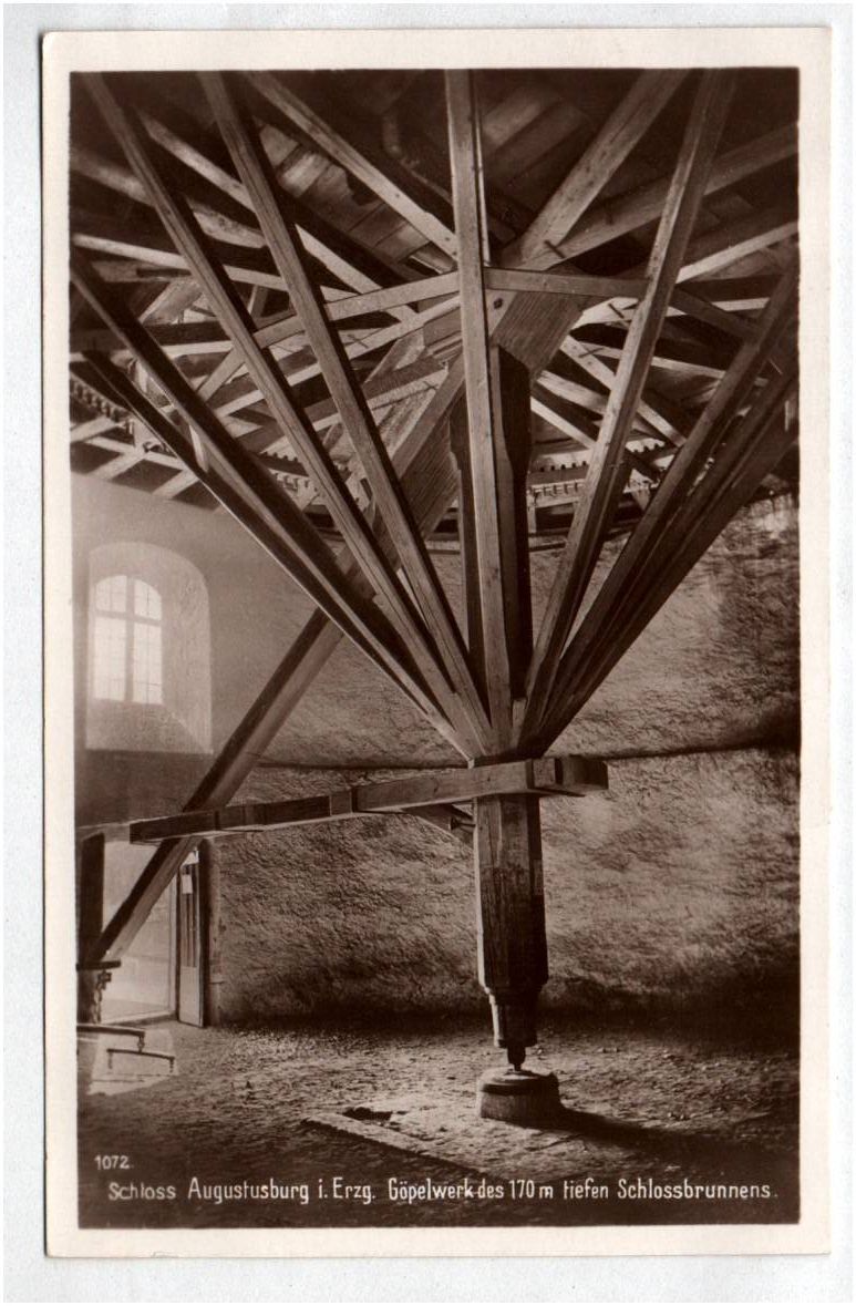 Echtfoto Ak Schloss Augustusburg Erzgebirge Göbelwerk Schlossbrunnen Technik Echtfoto Ak Schloss Augustusburg Erzgebirge Göbelwerk Schlossbrunnen Technik