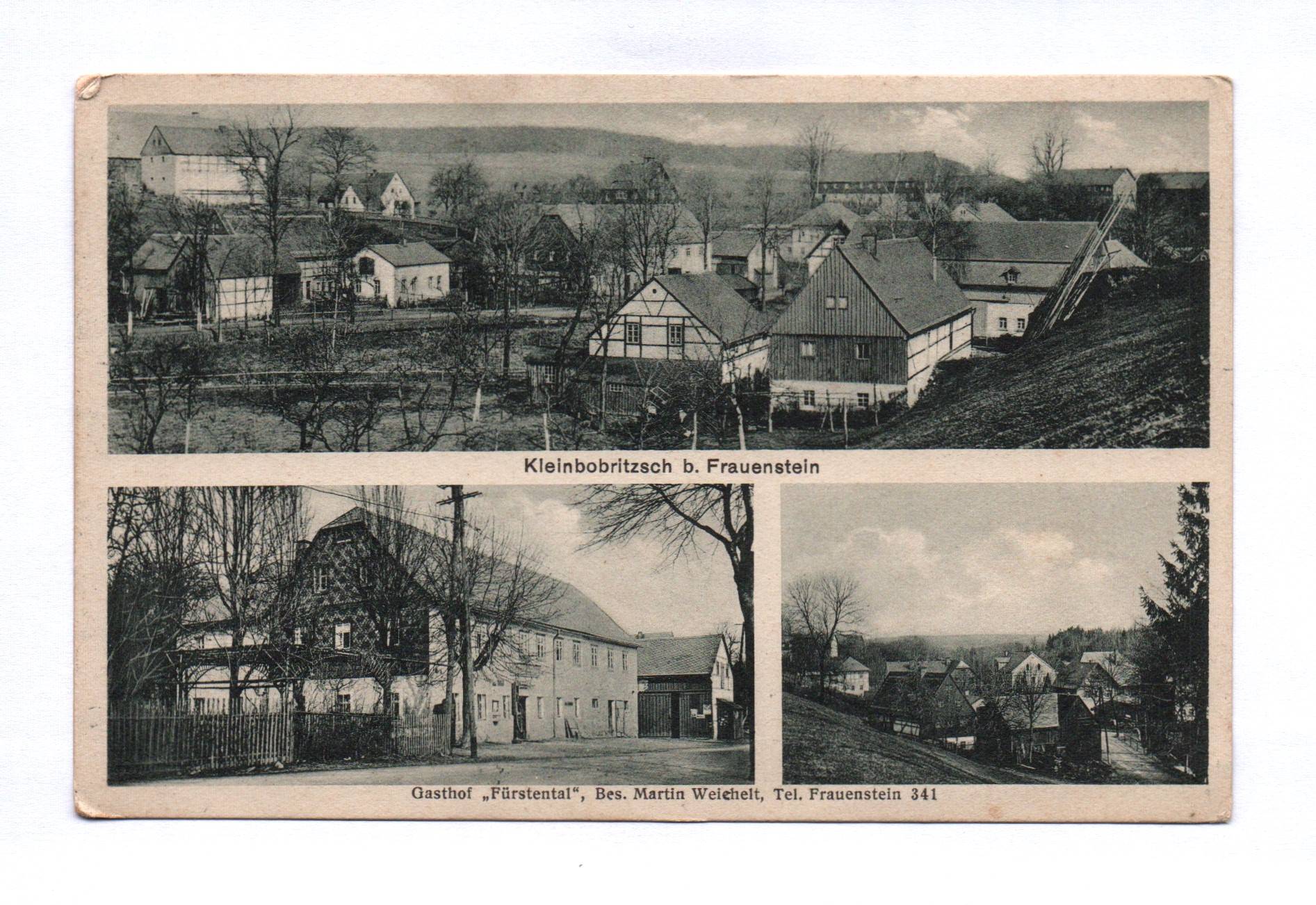 Ak Kleinbobritzsch bei Frauenstein 1932 Gasthof Fürstental Ak Kleinbobritzsch bei Frauenstein 1932 Gasthof Fürstental