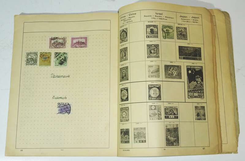 Altes Schaubek Briefmarkenalbum alle Welt mit Briefmarken